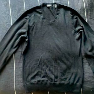 Basic black merino wool sweater